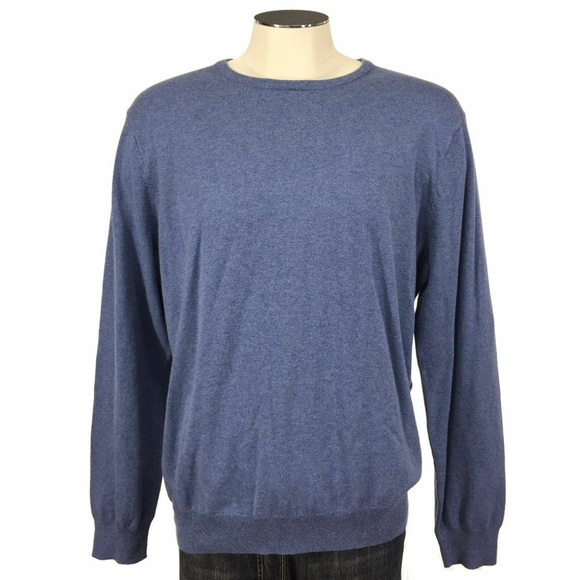 J. Crew Sweater Blue Cashmere Cotton Pullover - Picture 2 of 5